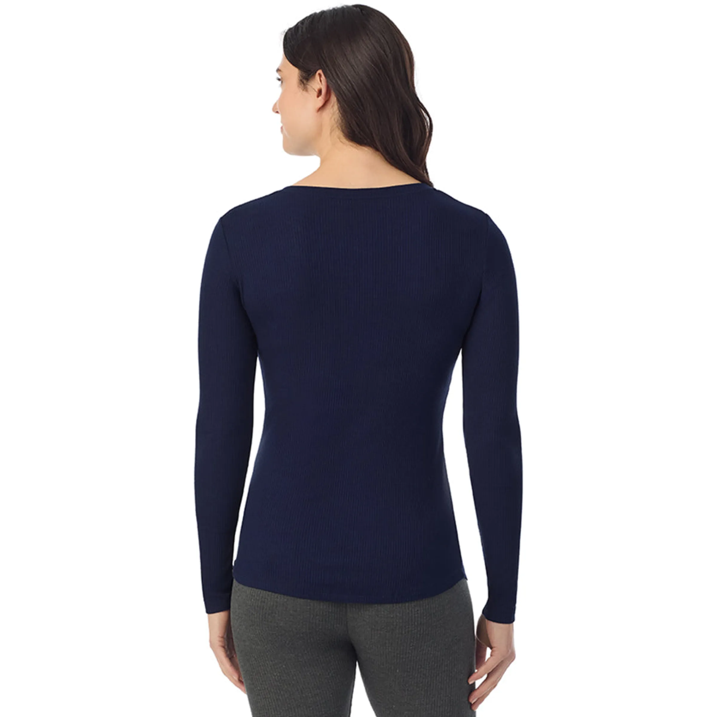 Discount Stretch Rib Long Sleeve Henley Women Long Sleeves