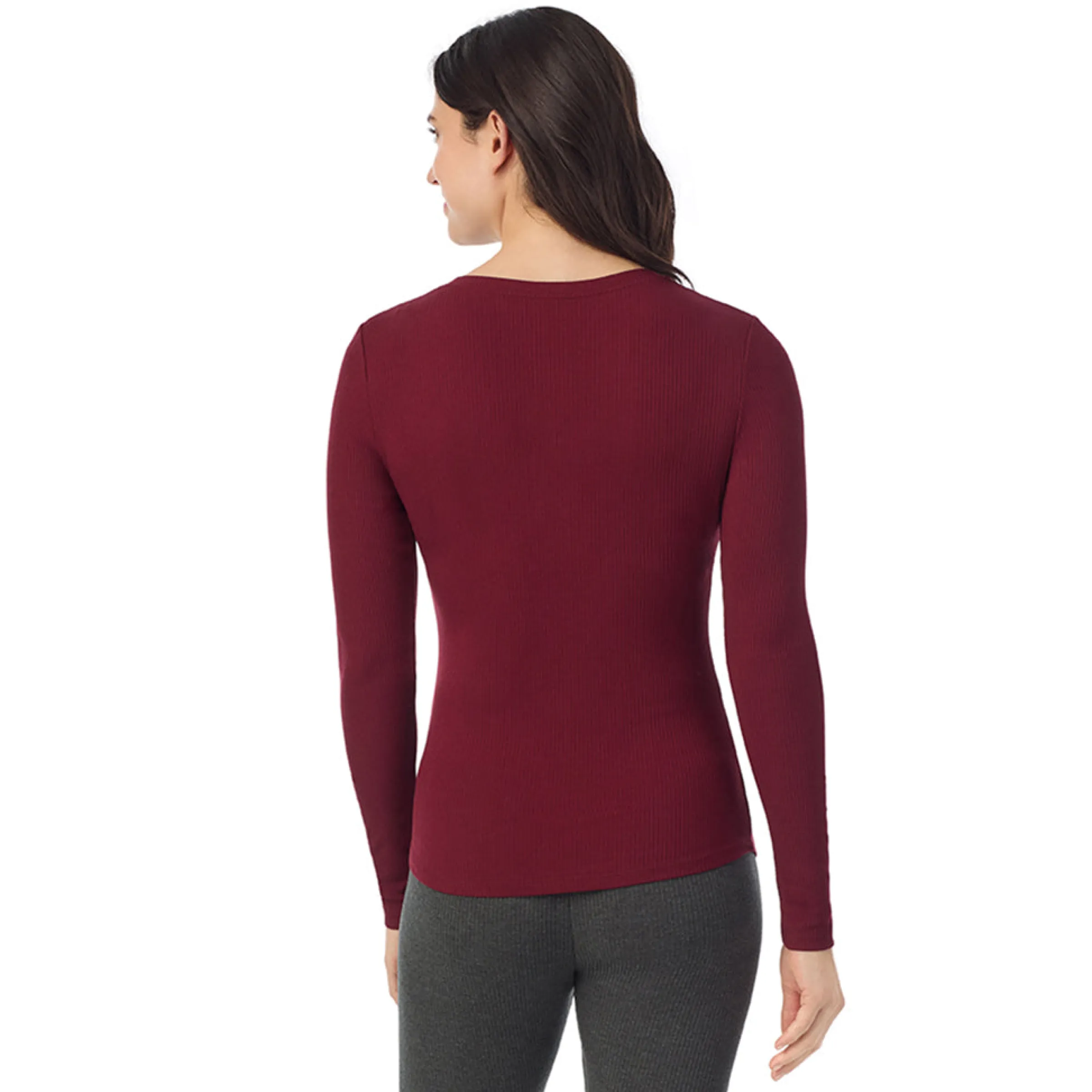 Discount Stretch Rib Long Sleeve Henley Women Long Sleeves