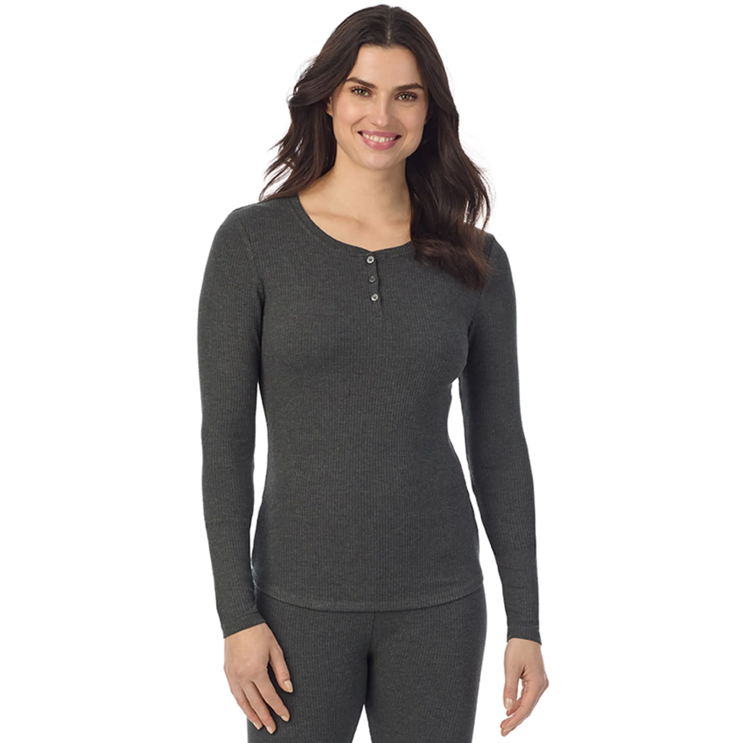 Discount Stretch Rib Long Sleeve Henley Women Long Sleeves