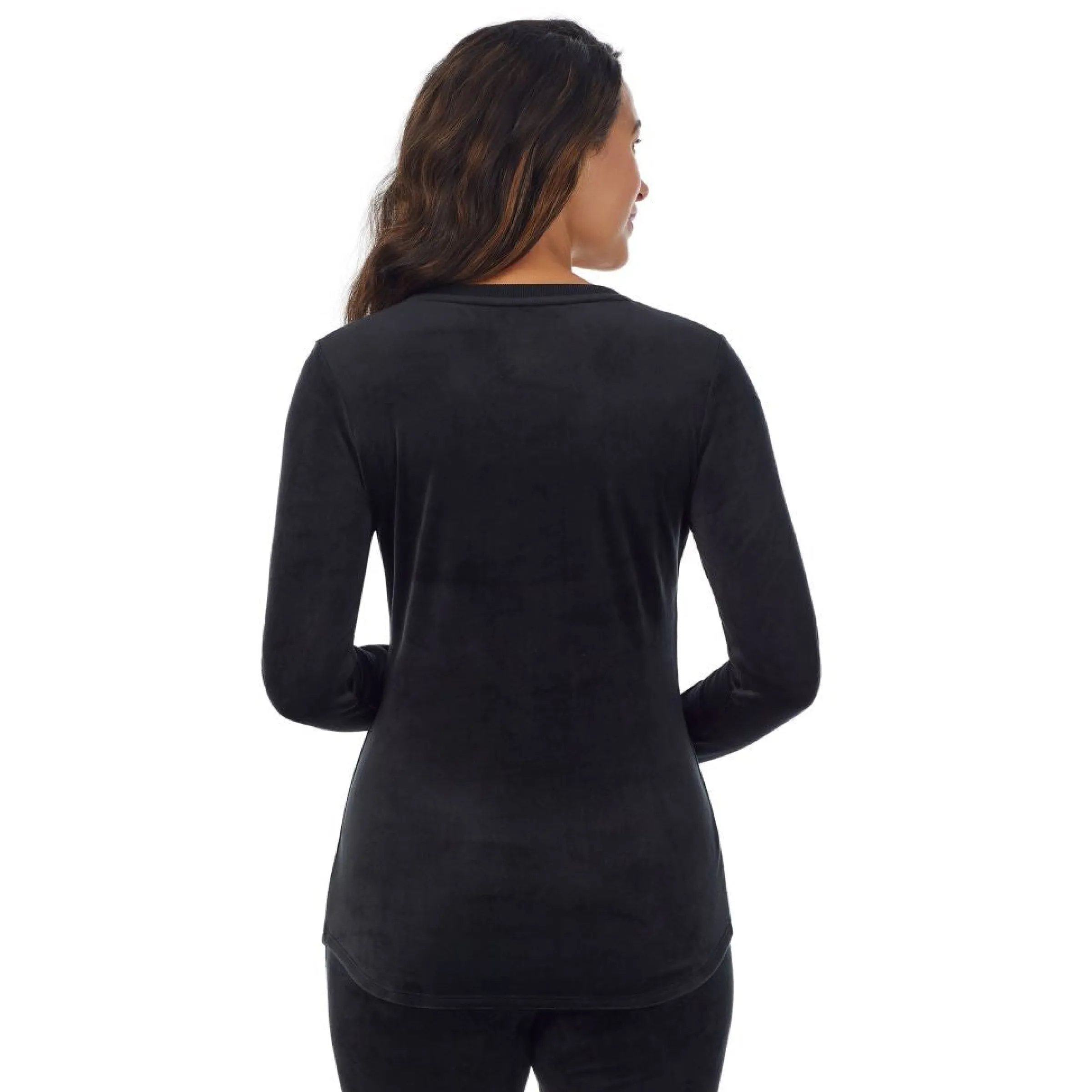 Outlet Stretch Velour Long Sleeve V-Neck Women Long Sleeves