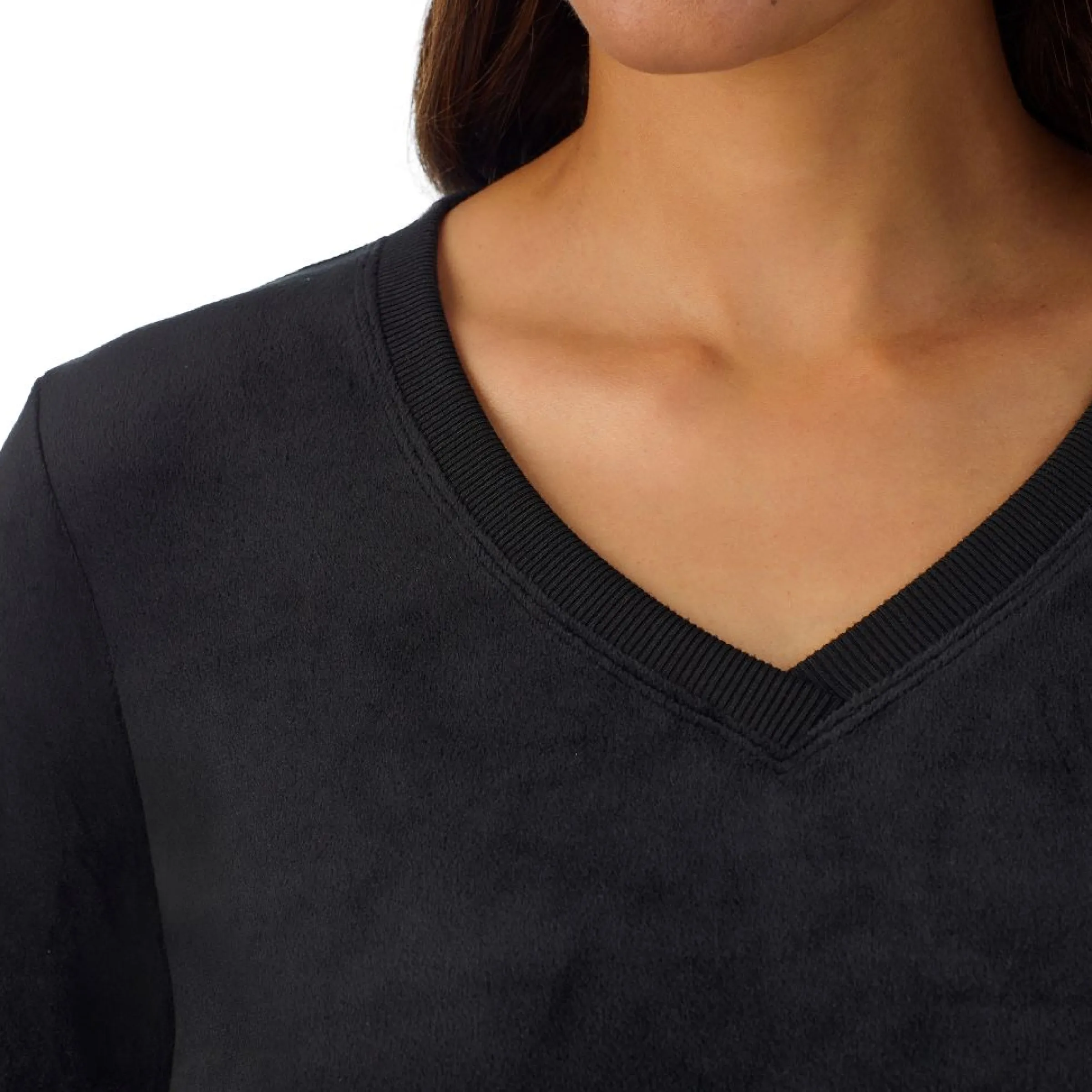 Outlet Stretch Velour Long Sleeve V-Neck Women Long Sleeves