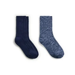 Hot Tonal Spacedye Chevron Texture/Wide Rib Crew Sock 2-Pack Women Socks|Women's Accessories