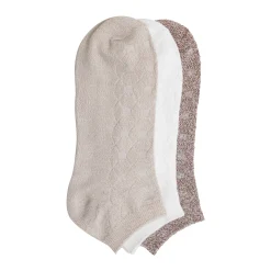 Best Twist Tile Textured Solid Color Low Cut Sock 3-Pack Women Socks|Women's Accessories