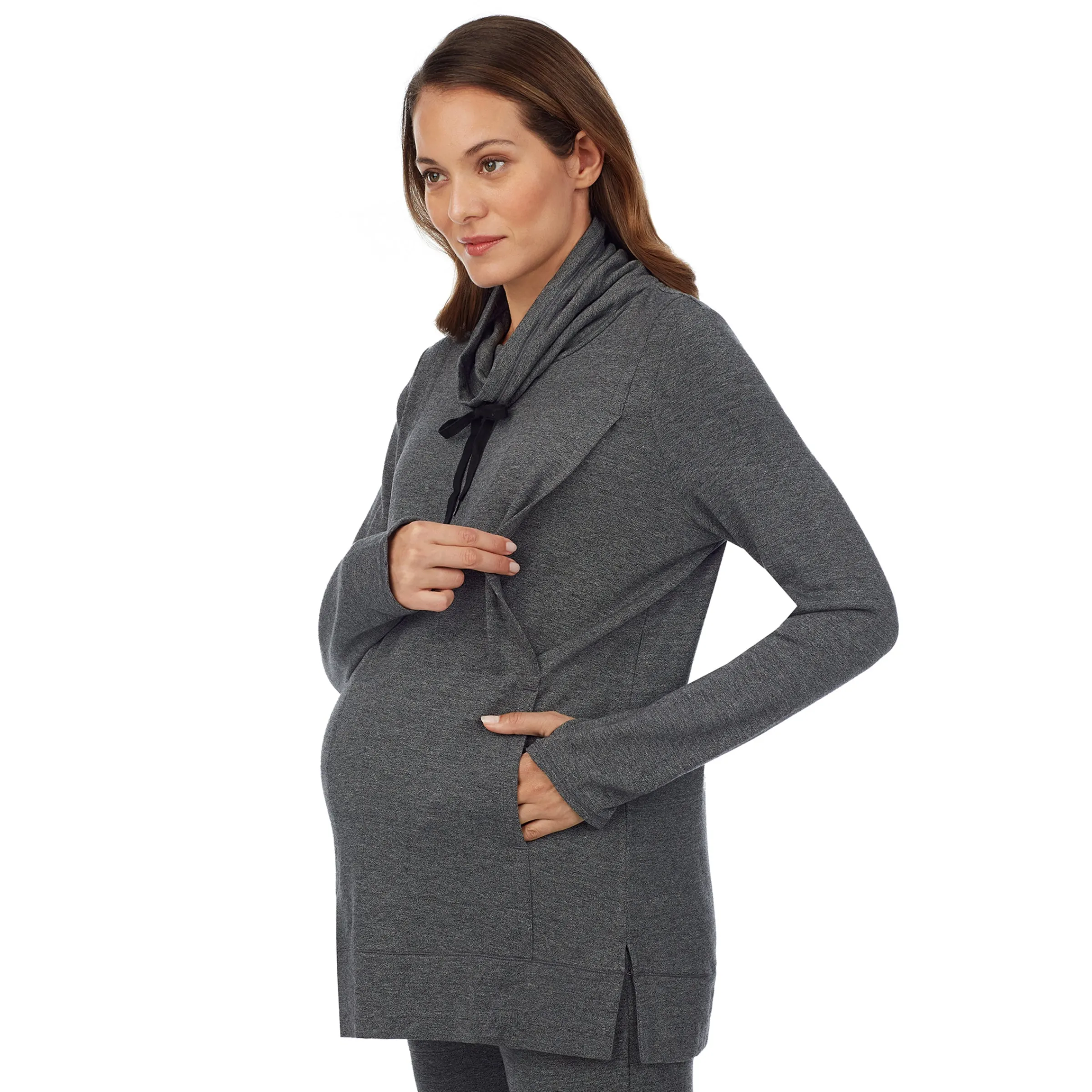 Sale Ultra Cozy Maternity Long Sleeve Funnel Neck Tunic Women Maternity|Long Sleeves