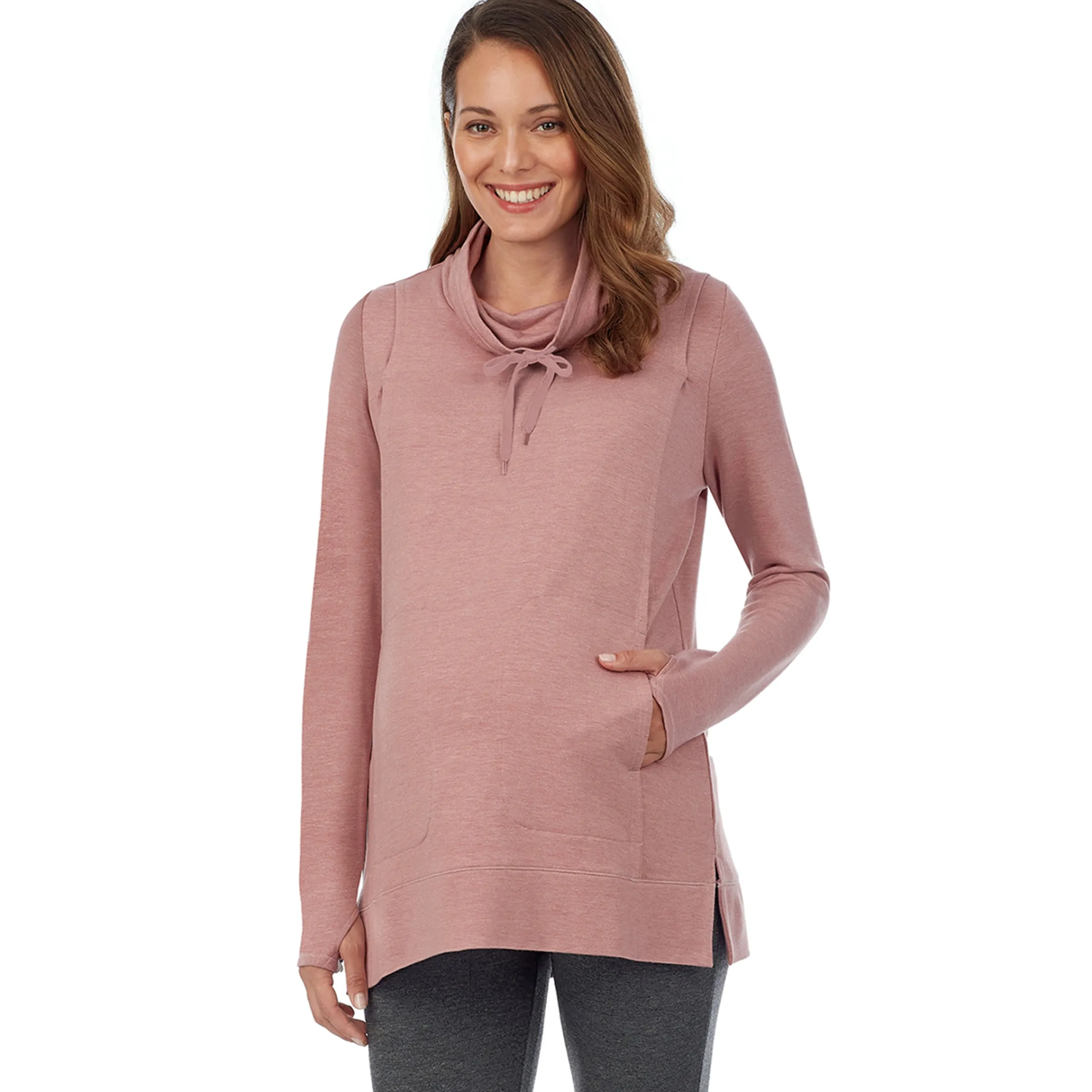 Sale Ultra Cozy Maternity Long Sleeve Funnel Neck Tunic Women Maternity|Long Sleeves