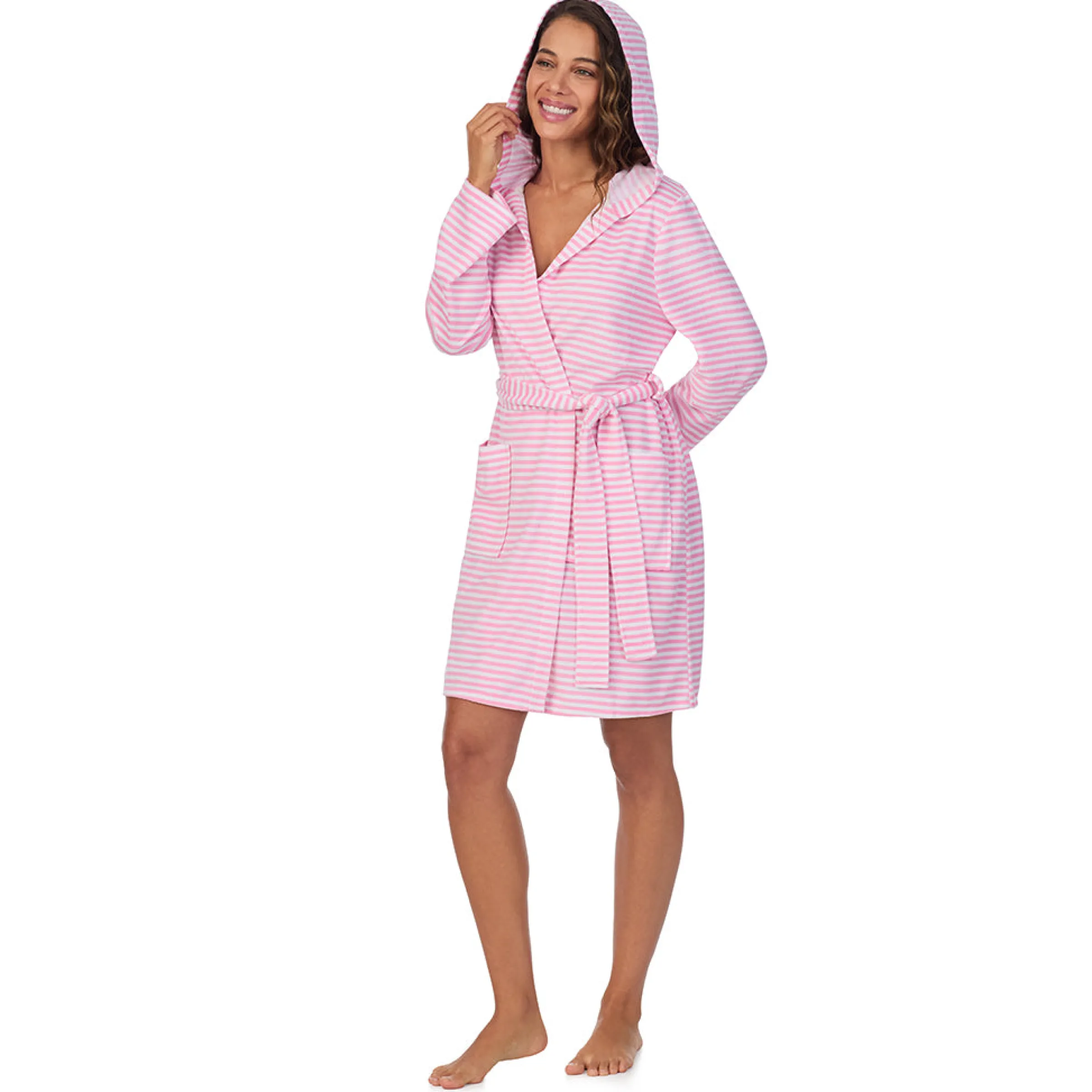Sale Vintage Terry Wrap Robe with Hood Women Sleepwear