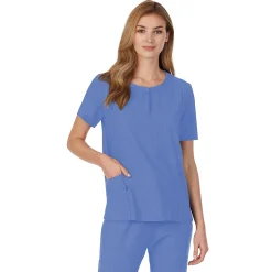 Discount Womens Scrub Henley Neck Top with Side Pockets PETITE Women Womens Scrubs|Scrubs