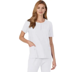 Sale Womens Scrub Henley Neck Top with Side Pockets Women Womens Scrubs|Scrubs