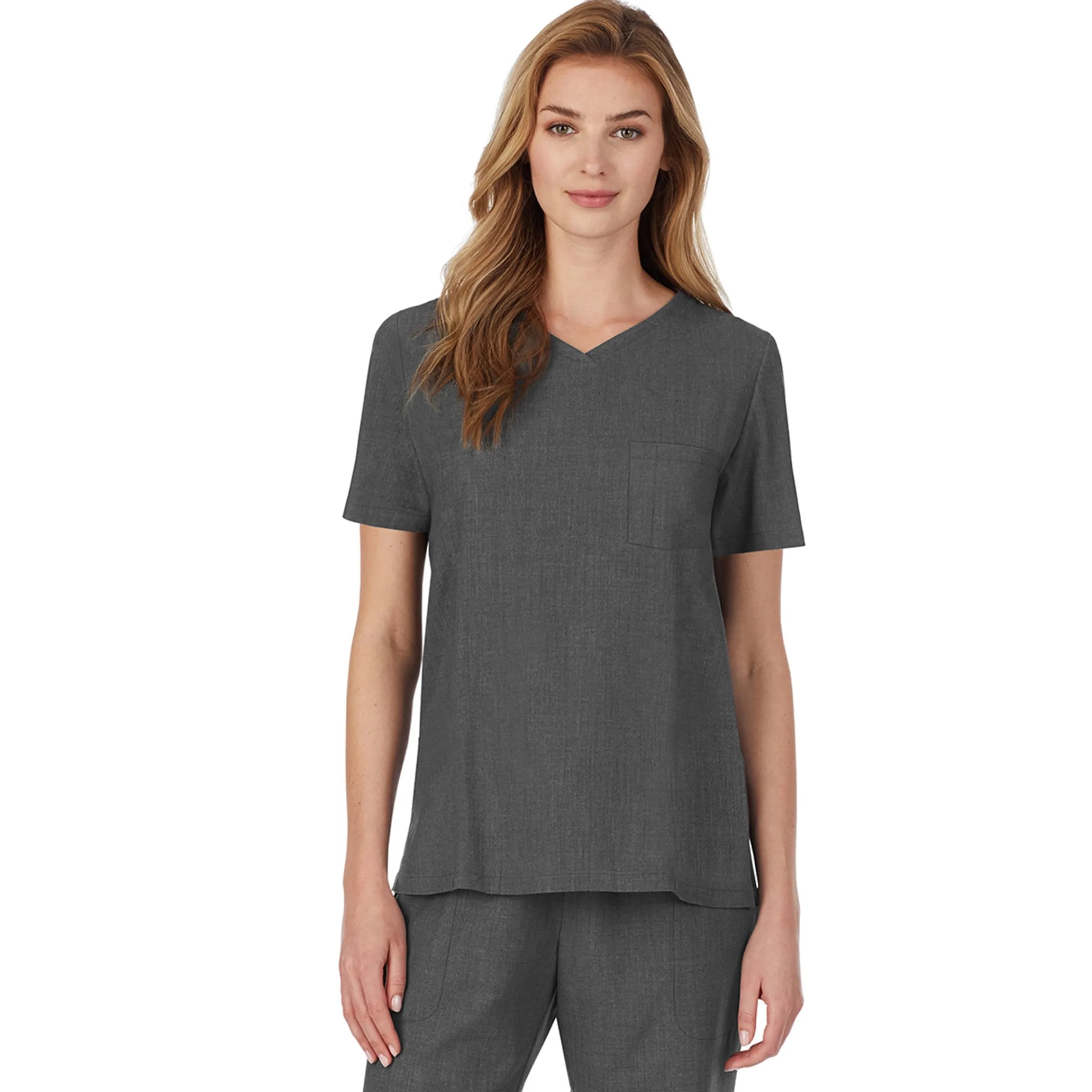 Sale Womens Scrub V-Neck Top with Chest Pocket PETITE Women Womens Scrubs|Scrubs