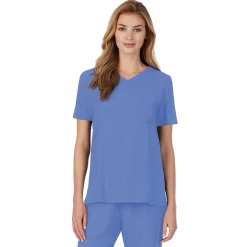 Sale Womens Scrub V-Neck Top with Chest Pocket PETITE Women Womens Scrubs|Scrubs