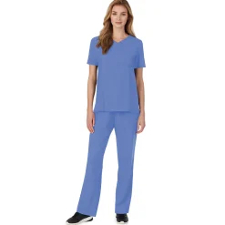 Sale Womens Scrub V-Neck Top with Chest Pocket PETITE Women Womens Scrubs|Scrubs