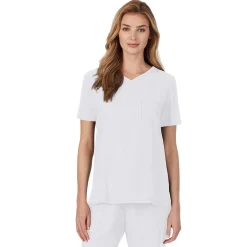 Sale Womens Scrub V-Neck Top with Chest Pocket PETITE Women Womens Scrubs|Scrubs