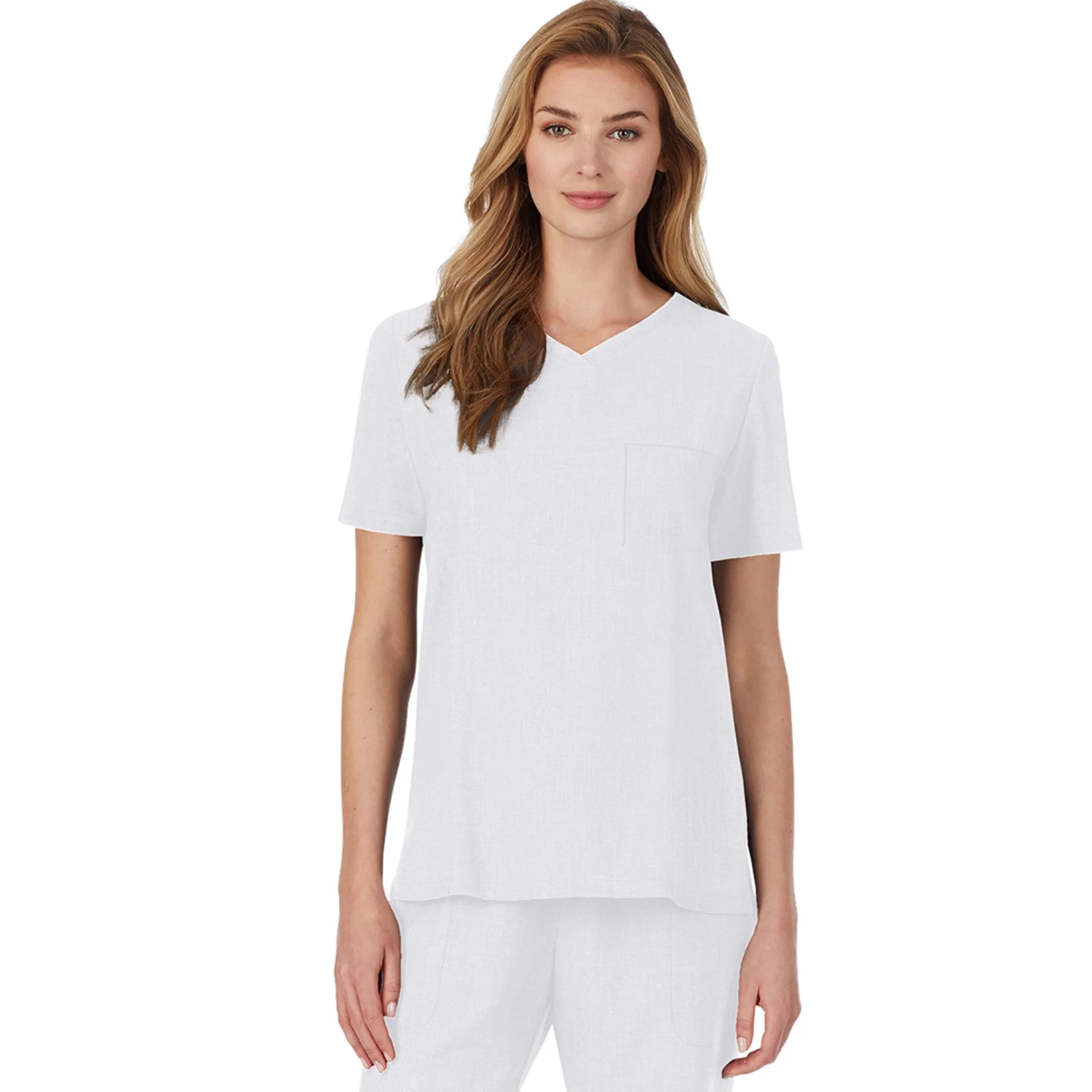 Sale Womens Scrub V-Neck Top with Chest Pocket PETITE Women Womens Scrubs|Scrubs