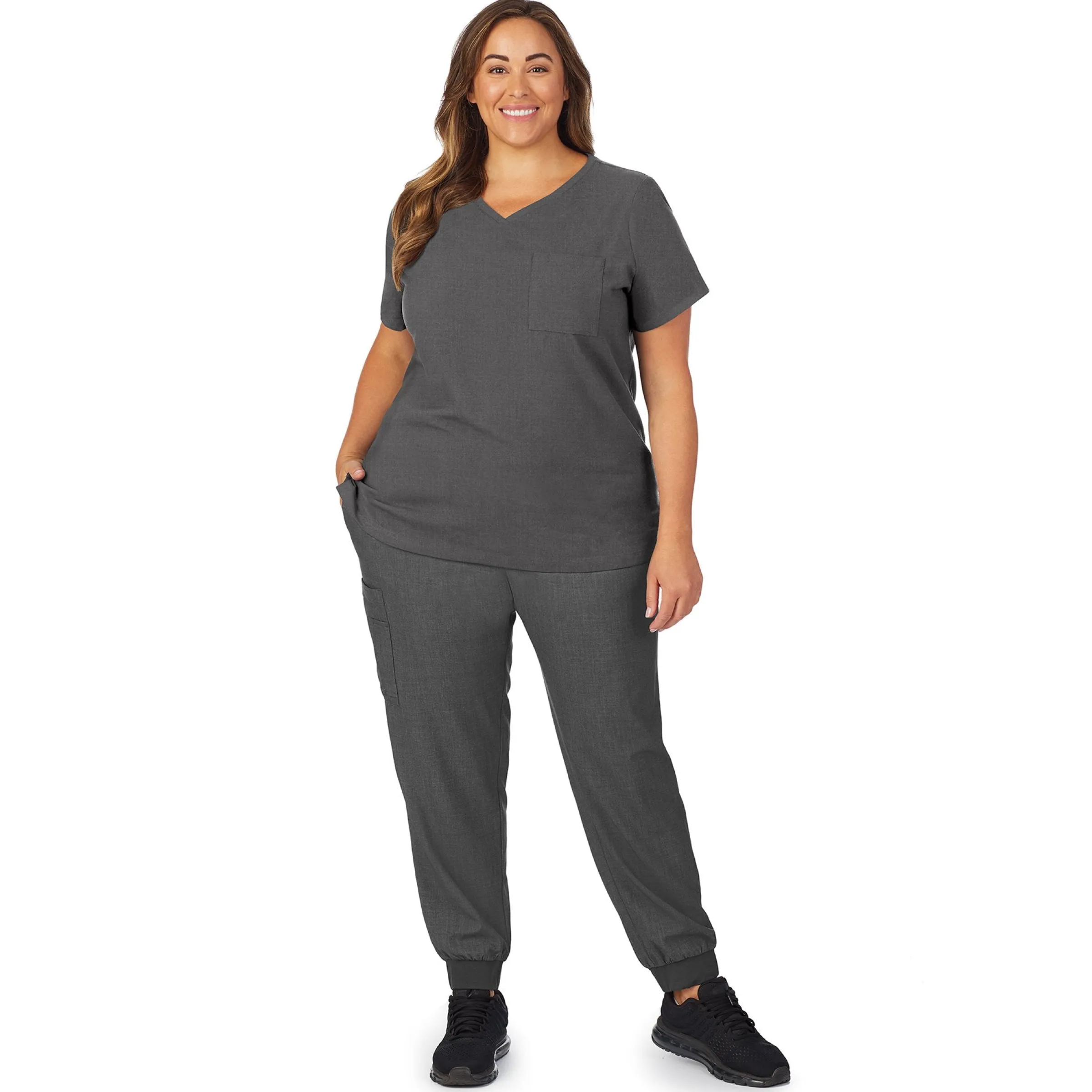 New Womens Scrub V-Neck Top with Chest Pocket PLUS Women Womens Scrubs|Scrubs