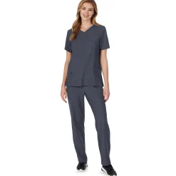 Womens Scrub V-Neck Top with Side Pockets PETITE Women Womens Scrubs|Scrubs