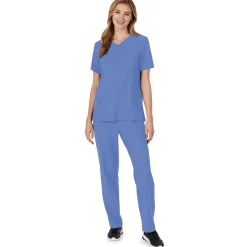 Womens Scrub V-Neck Top with Side Pockets PETITE Women Womens Scrubs|Scrubs