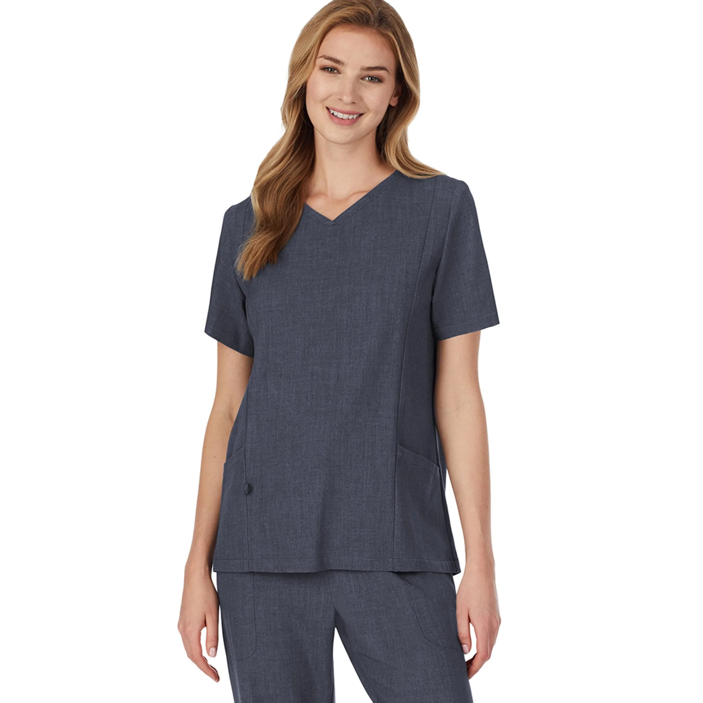 Womens Scrub V-Neck Top with Side Pockets Women Womens Scrubs|Scrubs