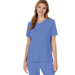 Womens Scrub V-Neck Top with Side Pockets Women Womens Scrubs|Scrubs